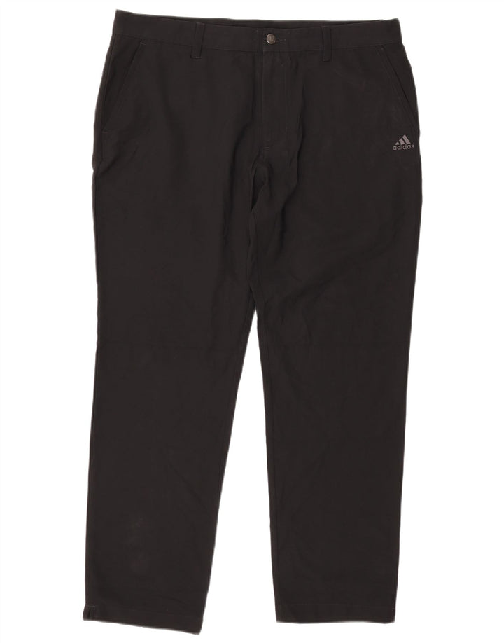 Adidas Mens Slim Chino Calças W36 L30 Poliéster Preto
