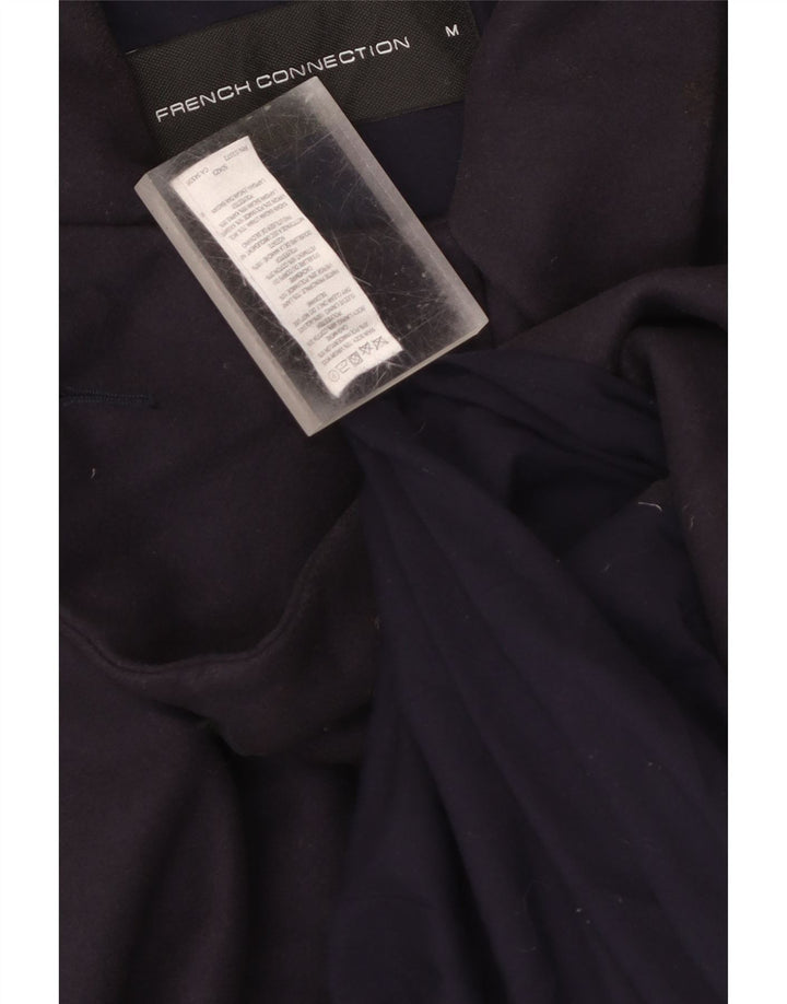 Trench Coat Masculino French Connection Reino Unido 38 Lã Virgem Azul Marinho Médio
