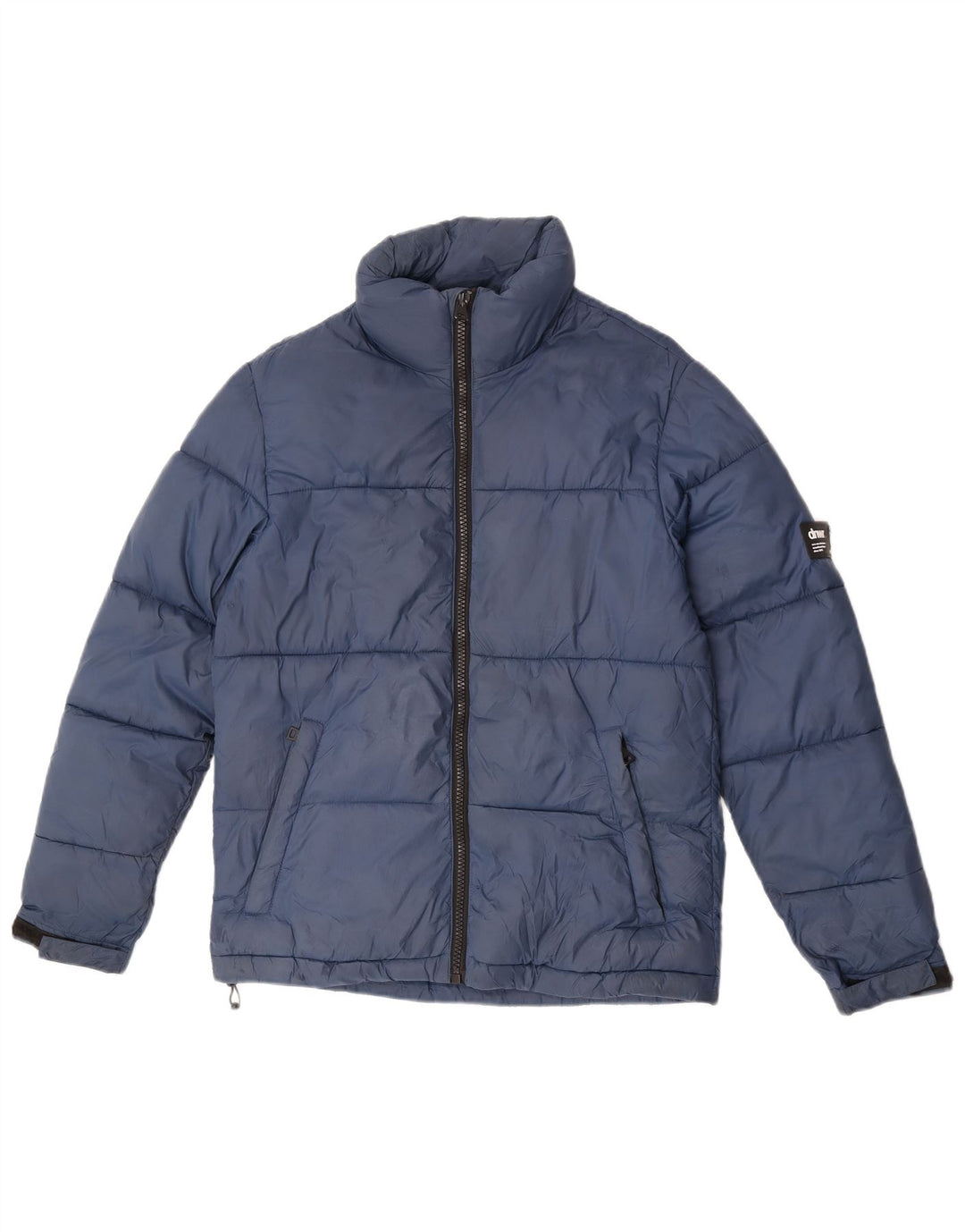 Jaqueta acolchoada masculina Zara UK 36 poliéster azul marinho pequeno