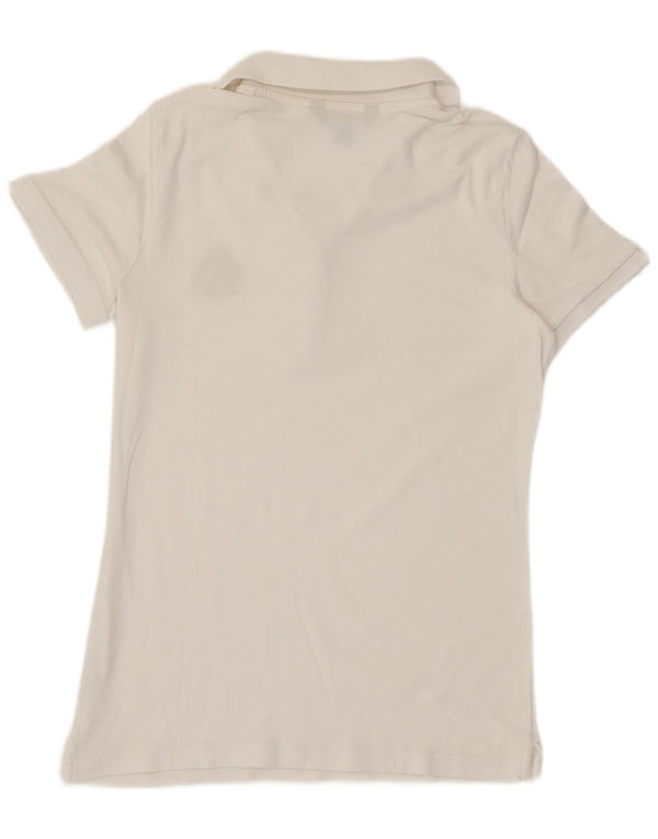 Camisa polo feminina Ralph Lauren UK 12 médio branco