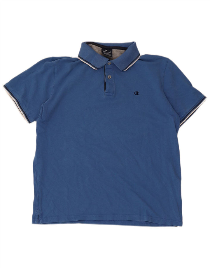 Camisa polo masculina Champion grande algodão azul
