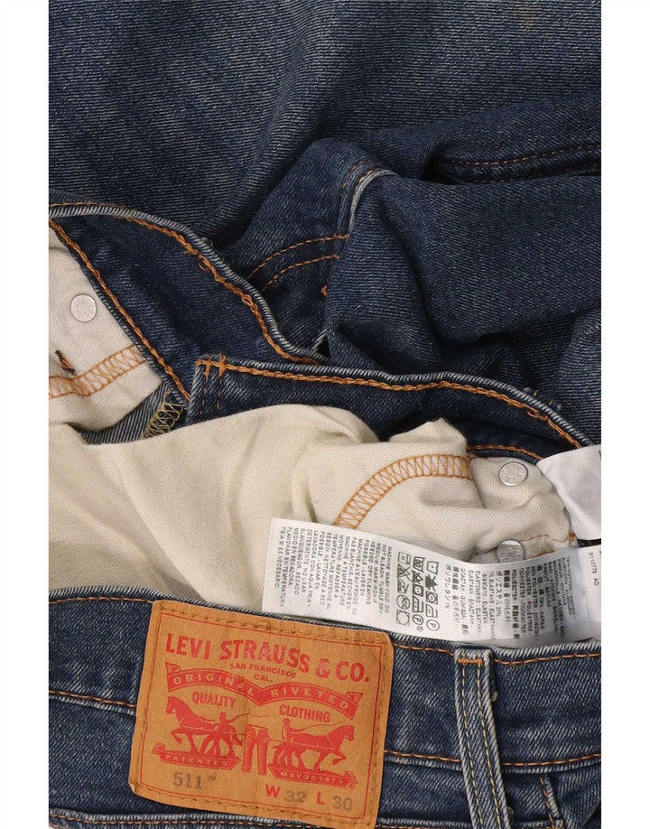 Levi's Masculino 511 Slim Jeans W32 L30 Azul Algodão