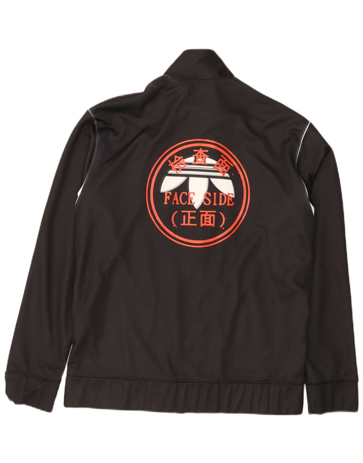 Adidas Mens Graphic Tracksuit Top Jacket Médio Preto Poliéster