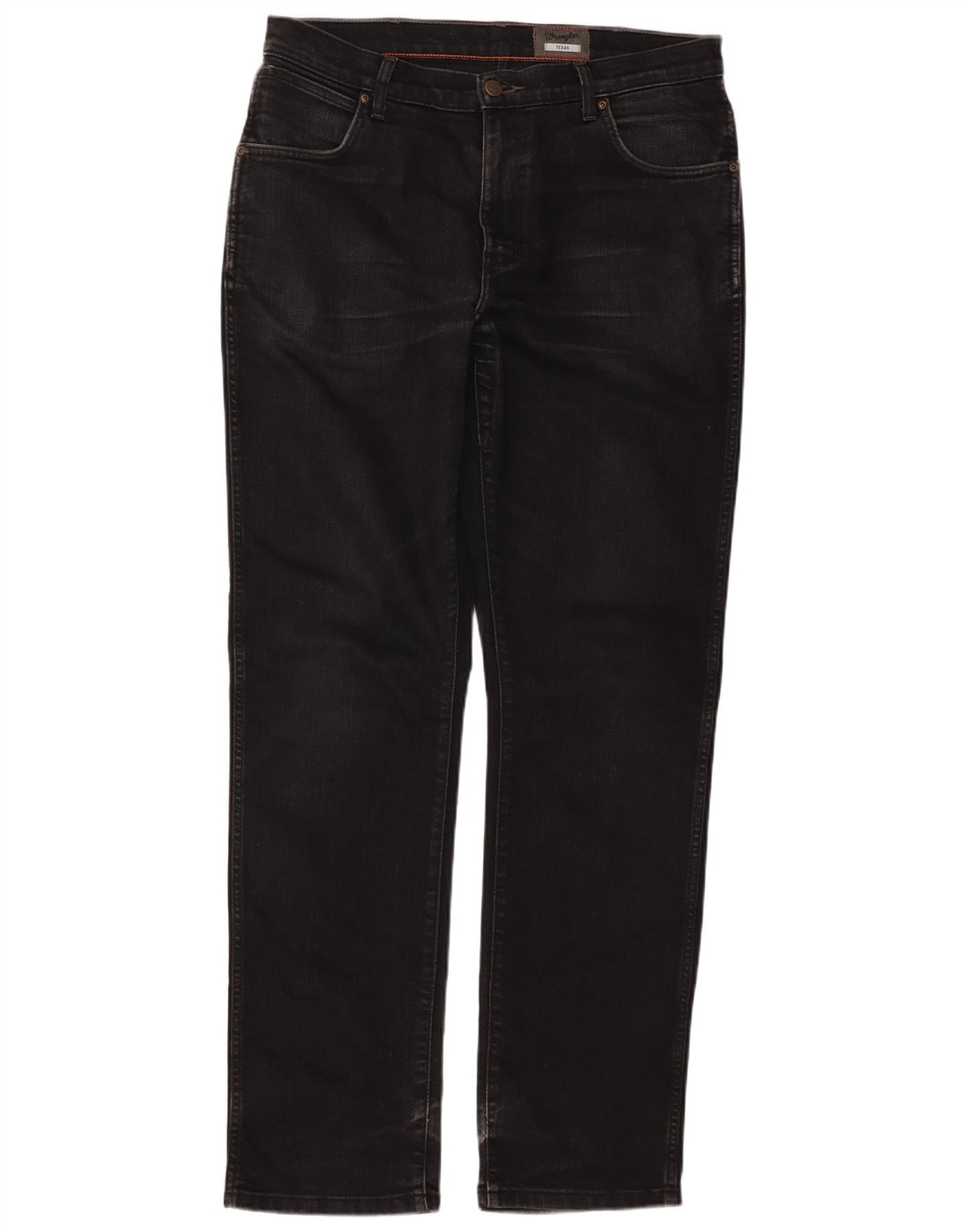 Wrangler Masculino Texas Stretch Straight Jeans W36 L34 Algodão Preto