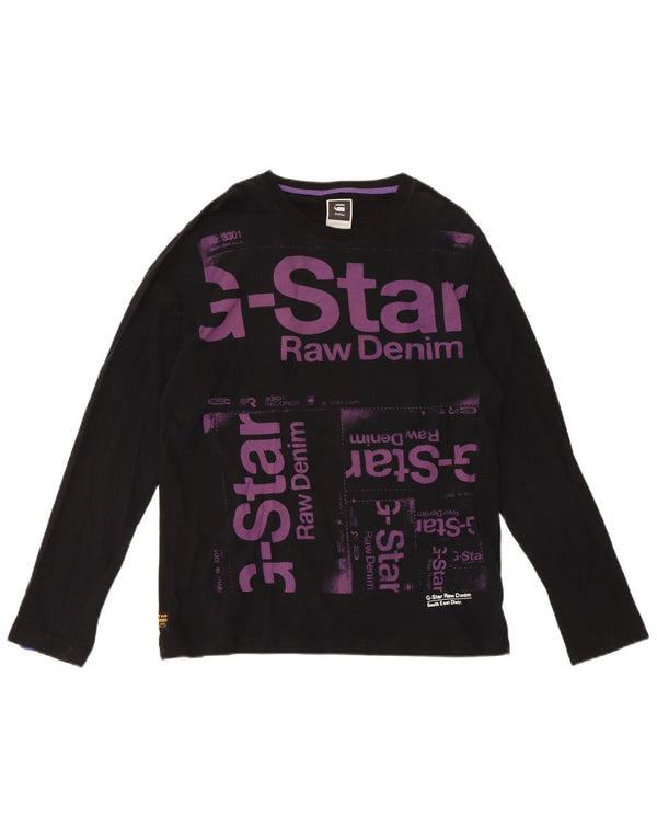 G-Star Mens Graphic Top Long Sleeve Large Black Cotton