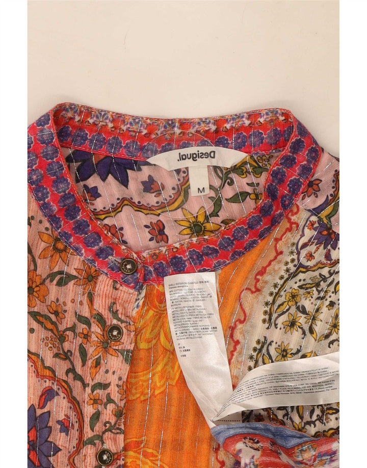 Blusa camisa feminina Desigual Reino Unido 12 algodão paisley médio multicolorido