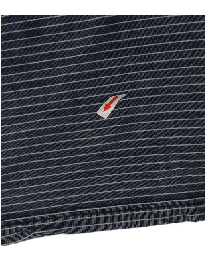 Camiseta masculina Penguin Top grande algodão listrado azul