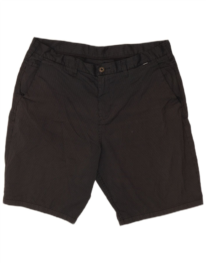 Shorts Chino masculino Hurley W38 XL preto listrado poliéster