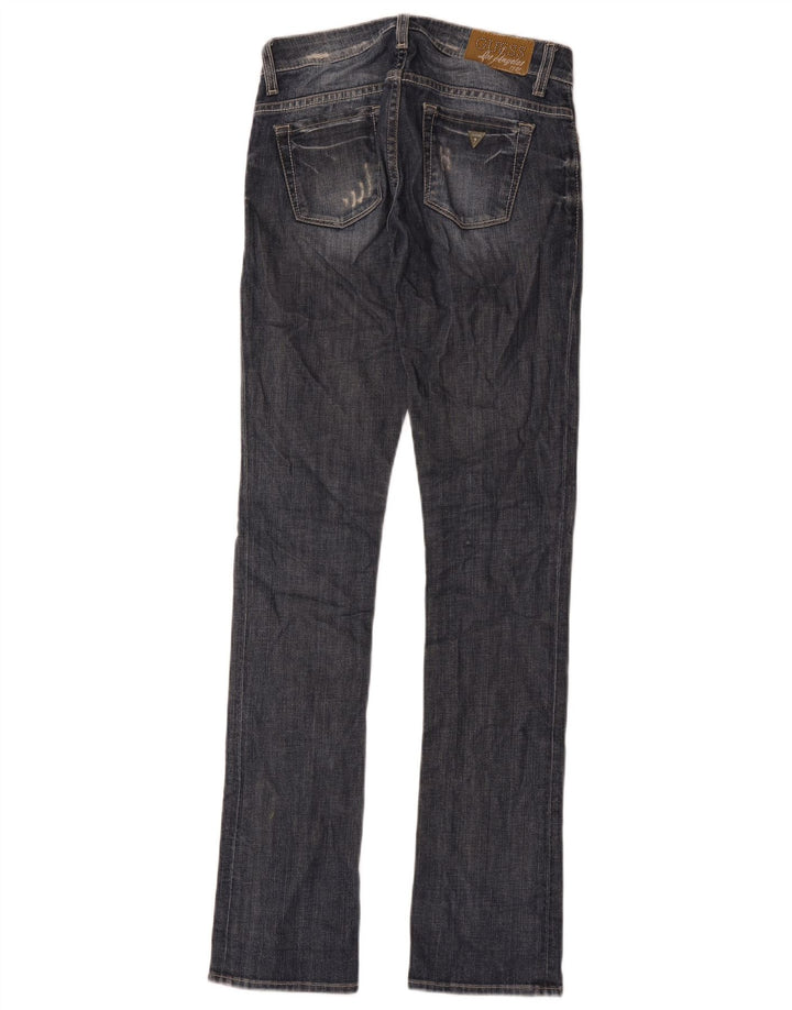 Guess Jeans femininos desgastados slim W24 L34 algodão azul