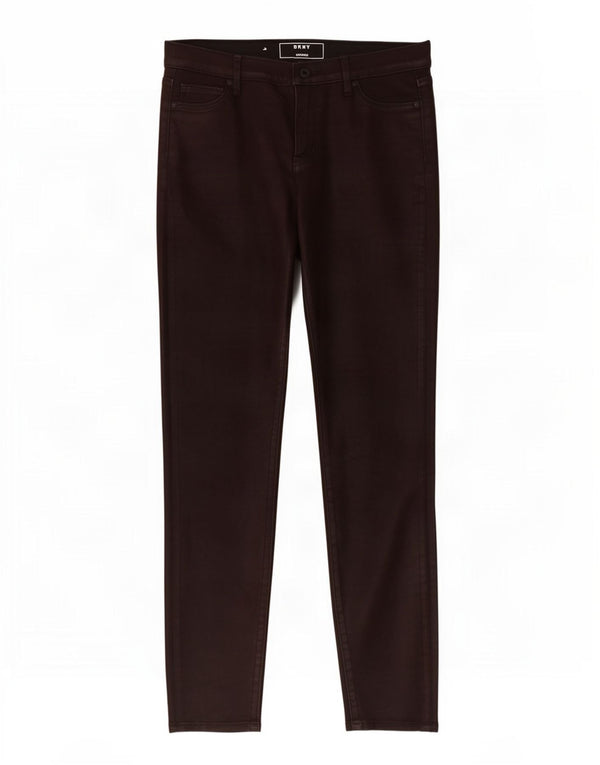 Calça legging feminina Dkny US 6 médio W30 L30 algodão borgonha