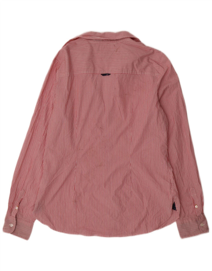 Camisa justa feminina Tommy Hilfiger EUA 12 listras vermelhas grandes