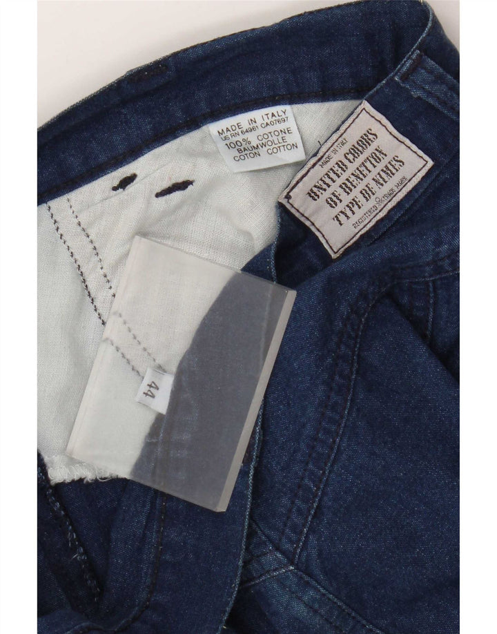 Saia jeans feminina Benetton IT 44 médio W28 algodão azul