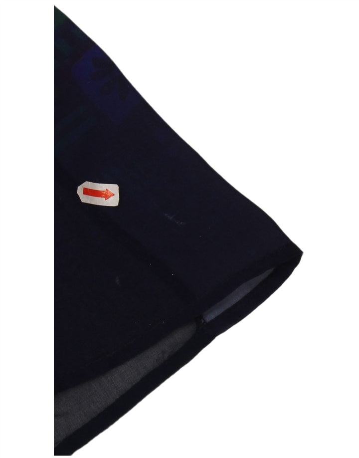 Desigual Vestido básico feminino com padrão abstrato sem mangas UE 34 XS azul marinho