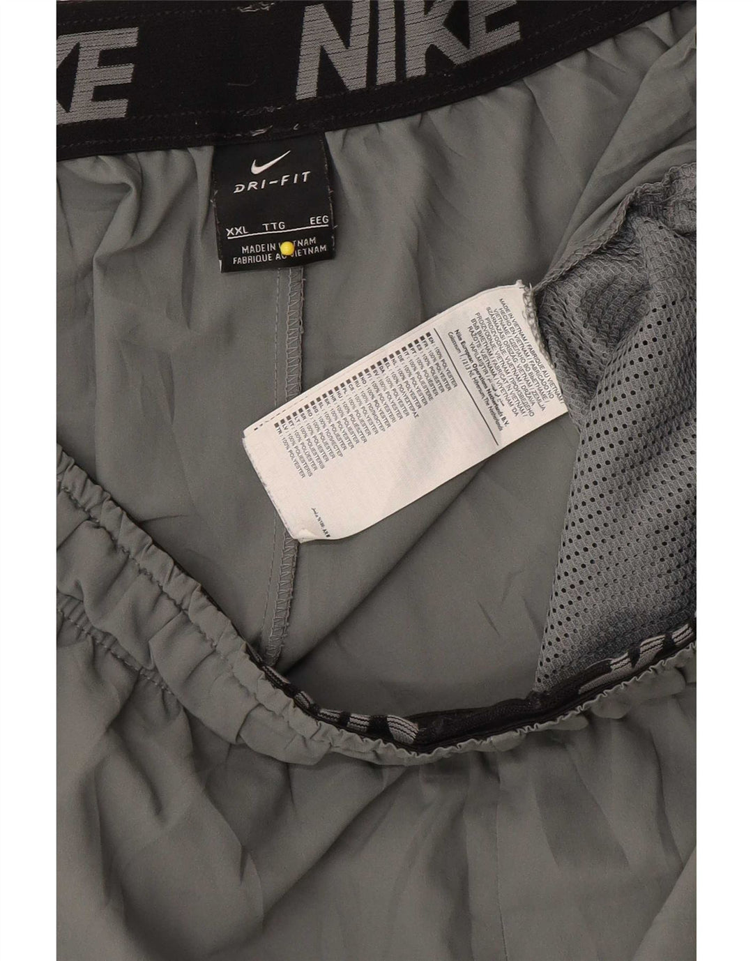 Shorts esportivos gráficos masculinos Nike Dri Fit 2XL poliéster listrado cinza