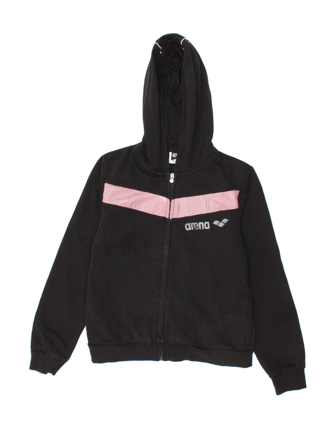 ARENA Girls Zip Hoodie Sweater 11-12 Years Black Cotton Vintage Arena and Second-Hand Arena from Messina Hembry 