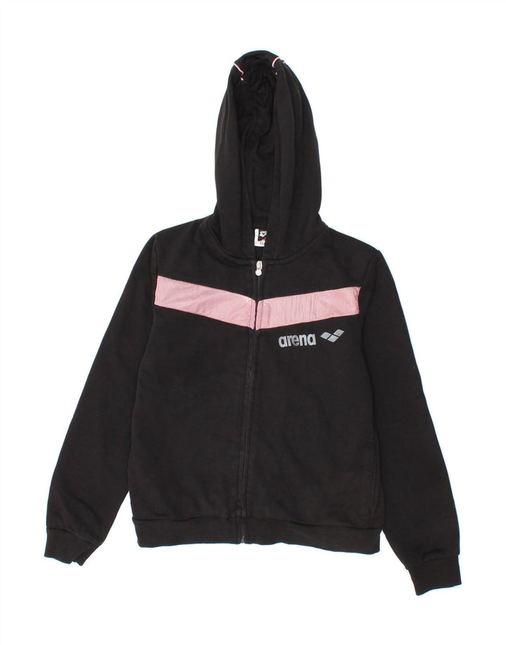 ARENA Girls Zip Hoodie Sweater 11-12 Years Black Cotton Vintage Arena and Second-Hand Arena from Messina Hembry 