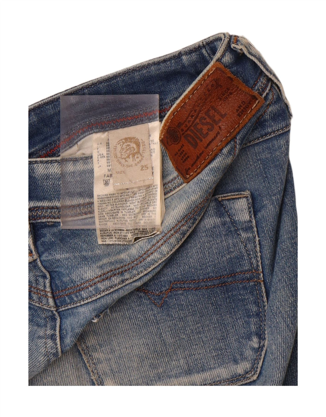 DIESEL Jeans retos femininos W25 L31 algodão azul