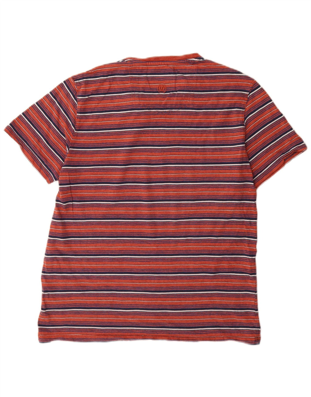 Camiseta masculina Fat Face Top grande de algodão listrado vermelho