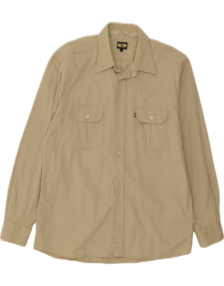 NAVIGARE Mens Shirt XL Beige Cotton Vintage Navigare and Second-Hand Navigare from Messina Hembry 