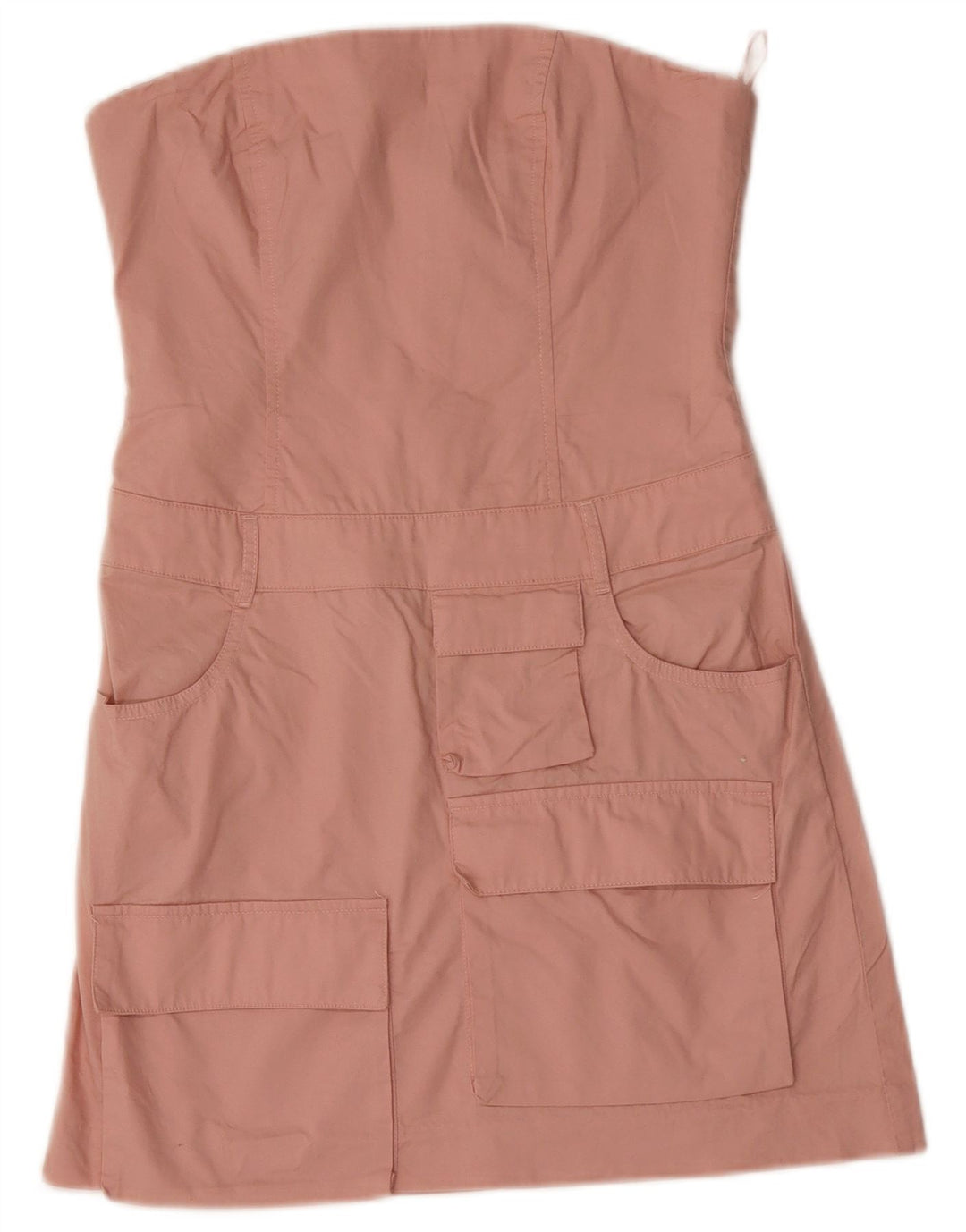 ZARA Mini vestido sem alças feminino UK 6 XS algodão rosa