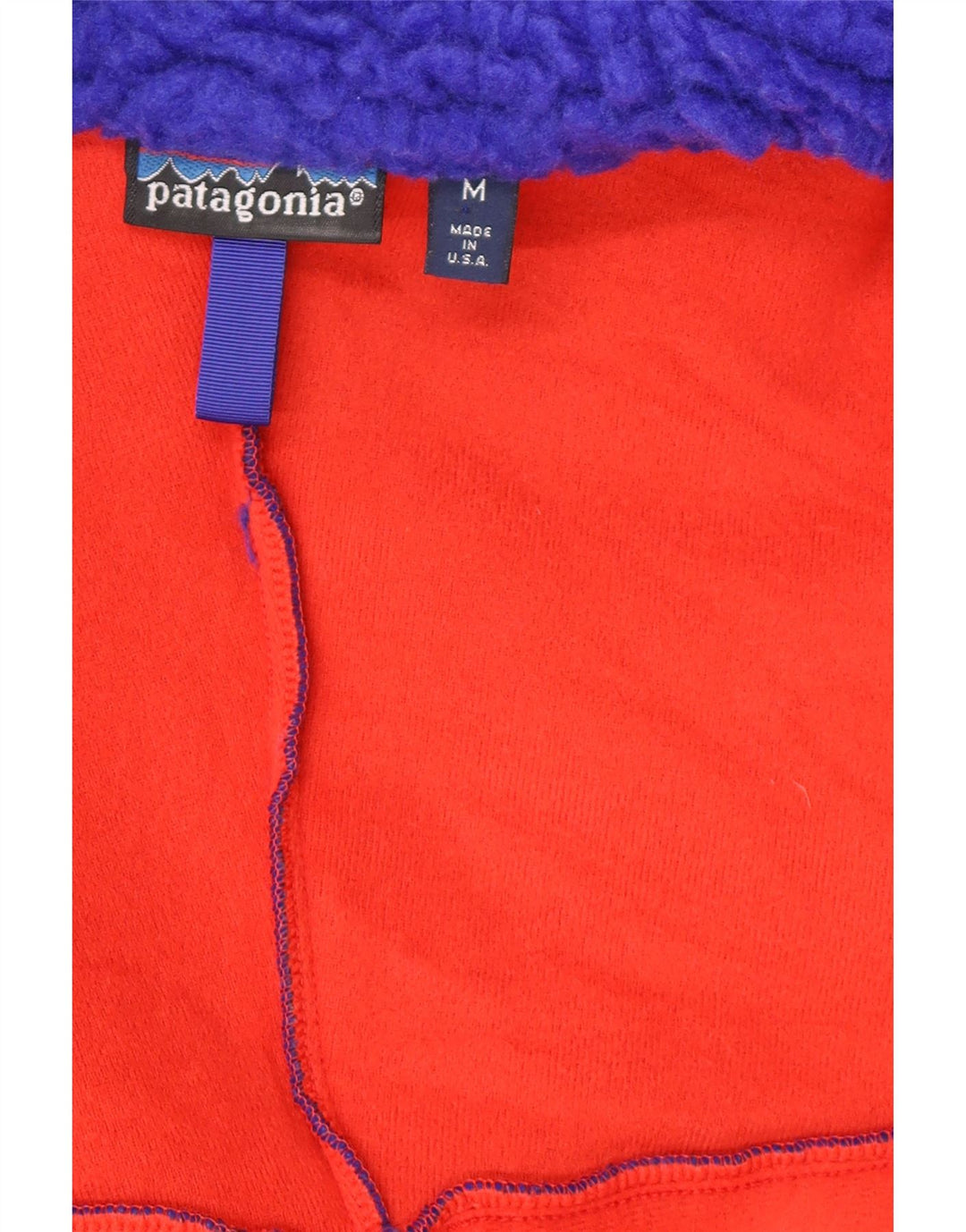 Jaqueta de lã masculina Patagonia UK 38 poliéster azul médio