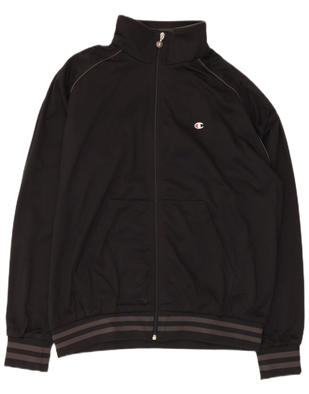 CHAMPION Mens Treino Top Jaqueta Grande Poliéster Preto