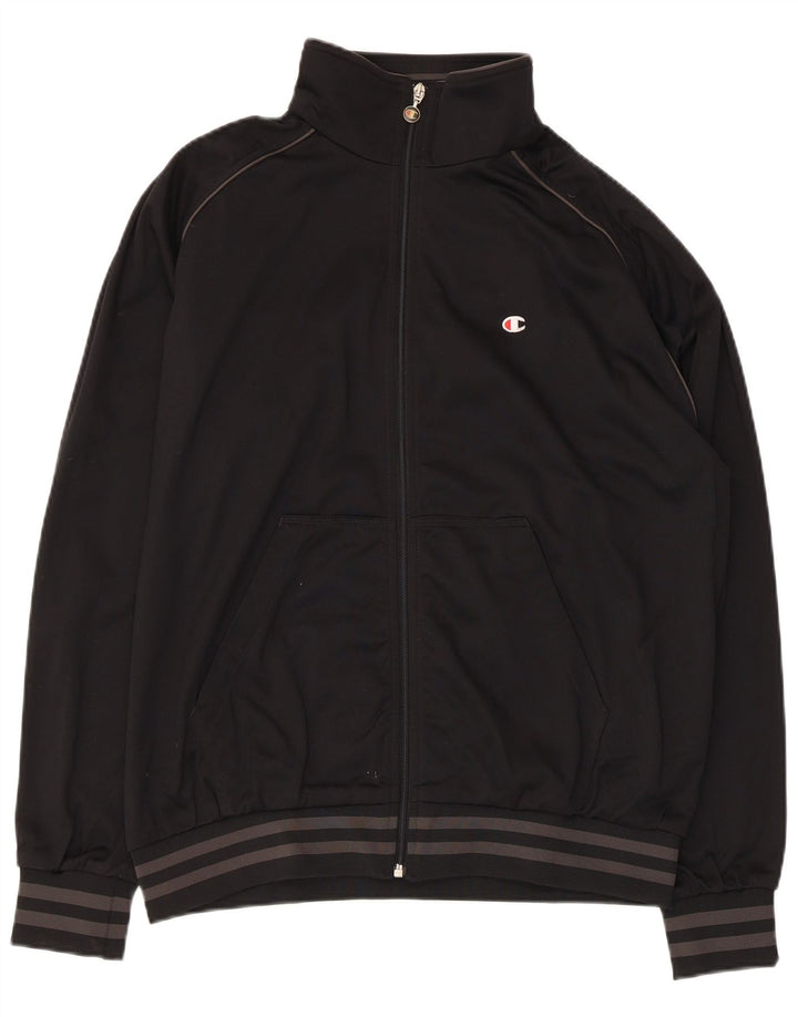 CHAMPION Mens Treino Top Jaqueta Grande Poliéster Preto