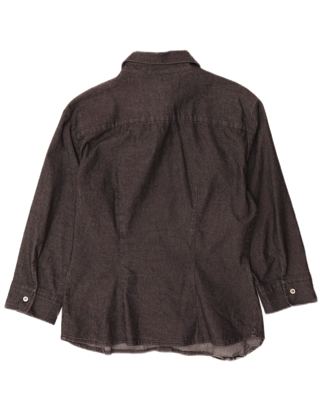 Camisa feminina de manga 3/4 BENETTON Reino Unido 10 pequeno algodão cinza