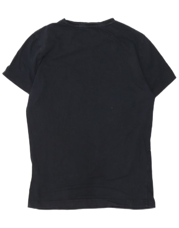 Calvin Klein Jeans Camiseta masculina gráfica top pequeno algodão preto