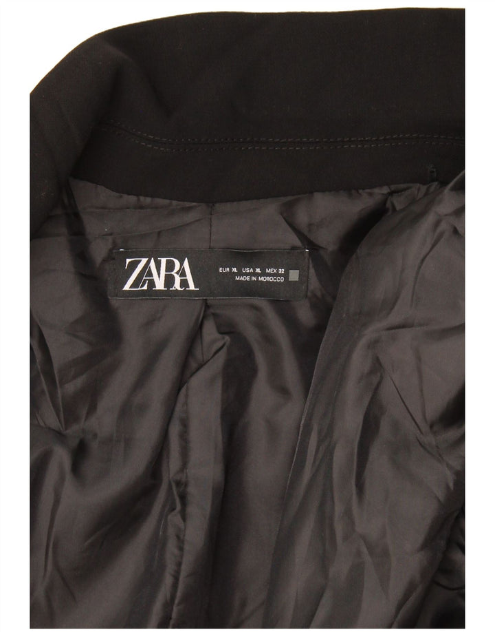 Jaqueta Zara Womens Open Blazer Reino Unido 18 XL Preto