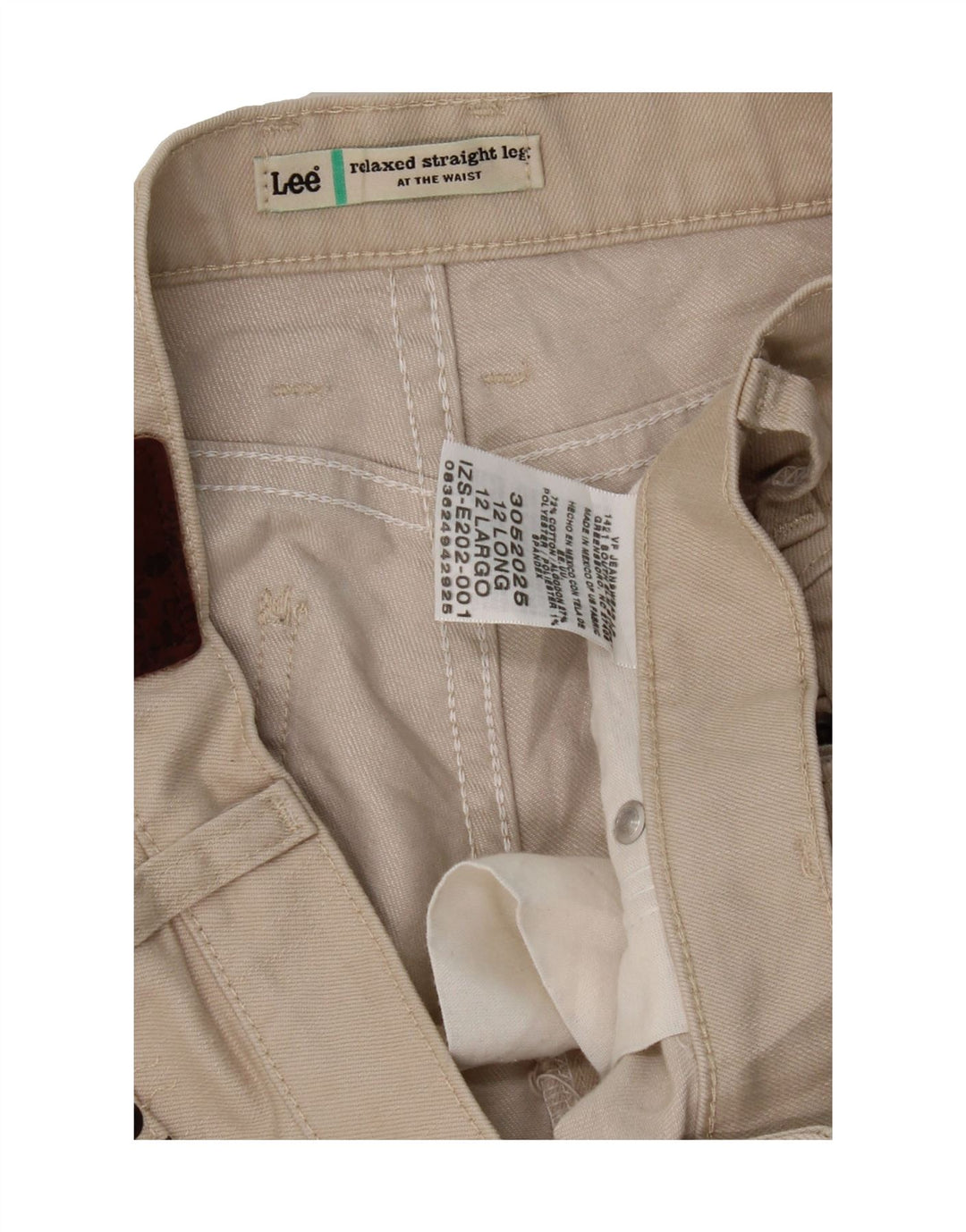LEE Womens Relaxed Fit Straight Jeans US 12 Large W32 L33 Beige Cotton Vintage Lee and Second-Hand Lee from Messina Hembry 