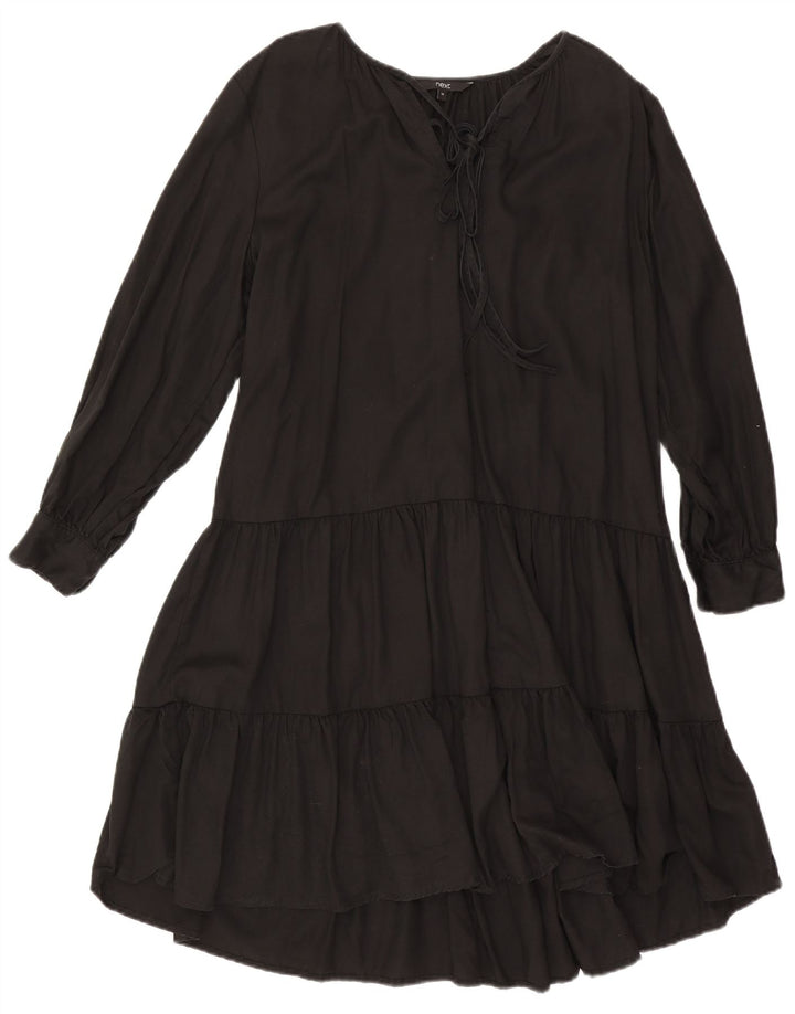 Próximo Vestido feminino de manga comprida oversized em camadas UK 10 pequeno preto