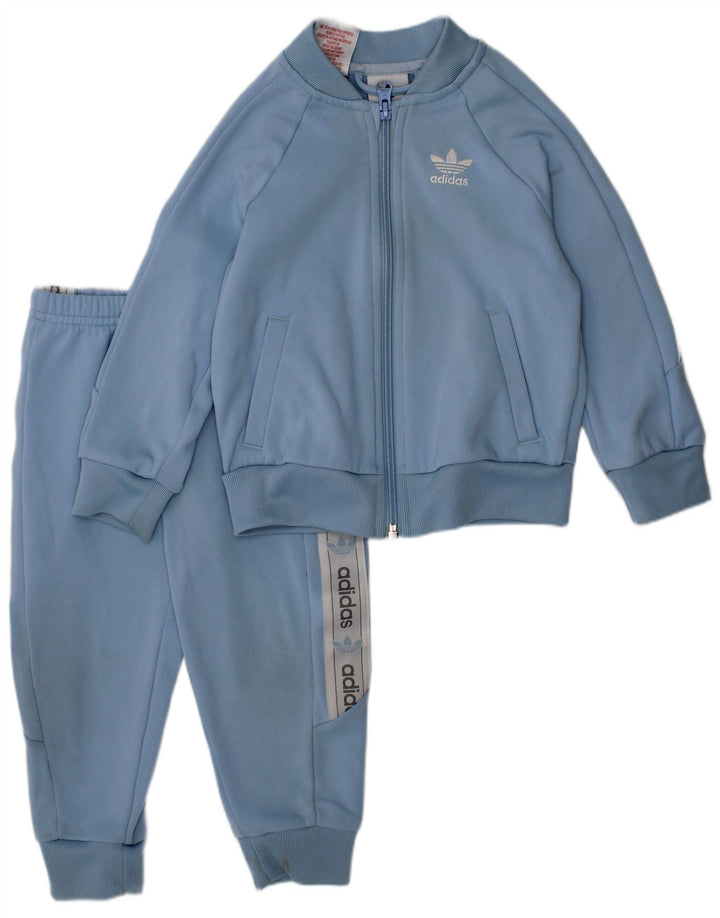 ADIDAS Baby Boys Graphic Full Tracksuit 18-24 Meses Azul Colorblock
