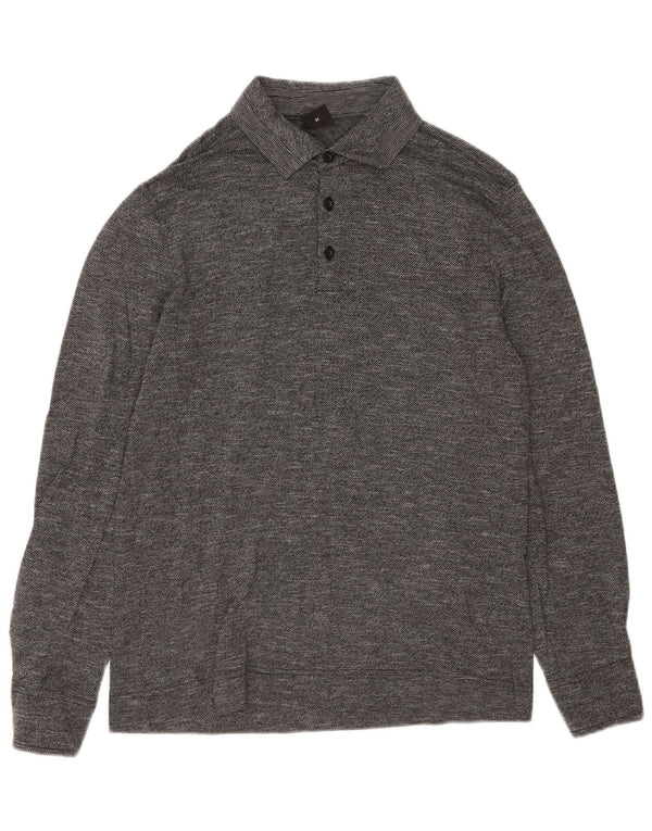 Camisa polo masculina de rugby Hugo Boss Regular Fit cinza médio manchado
