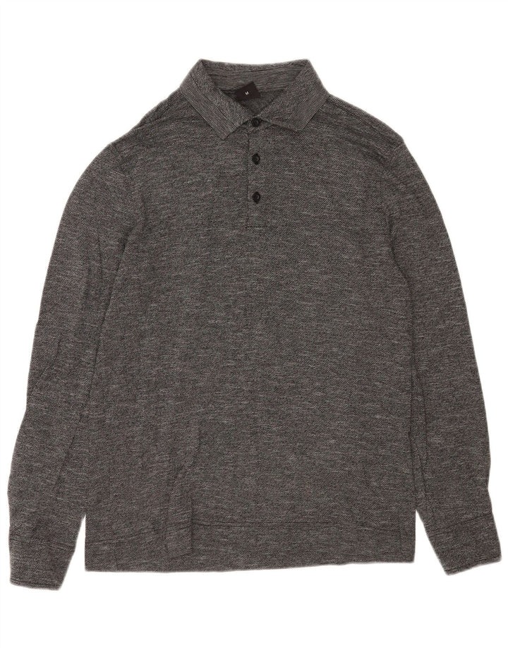 Camisa polo masculina de rugby Hugo Boss Regular Fit cinza médio manchado