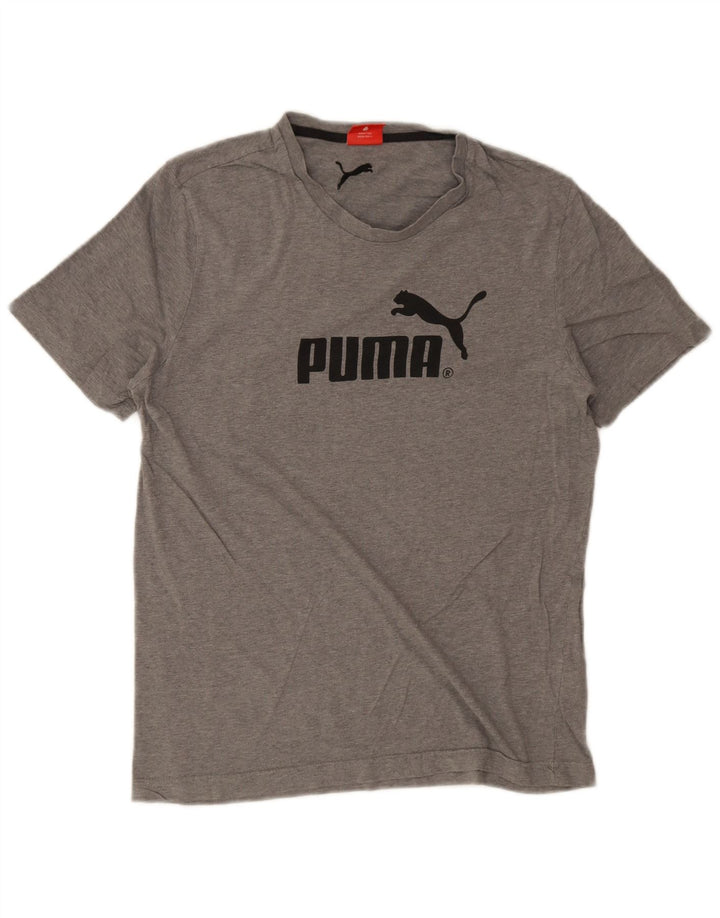 Camiseta masculina Puma Graphic Top cinza médio manchado
