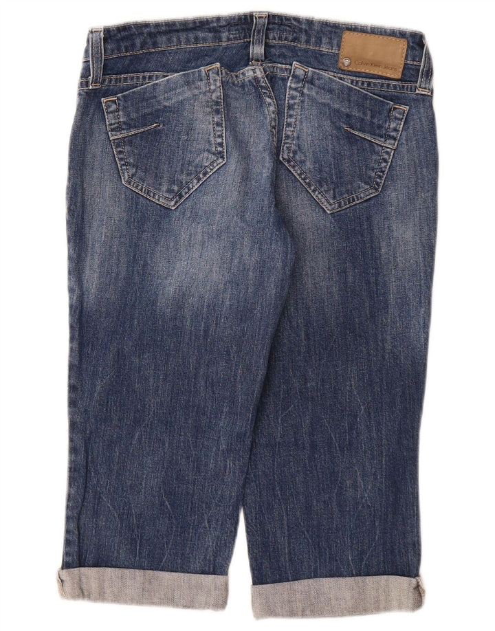 Bermuda jeans feminina Calvin Klein W29 algodão azul médio
