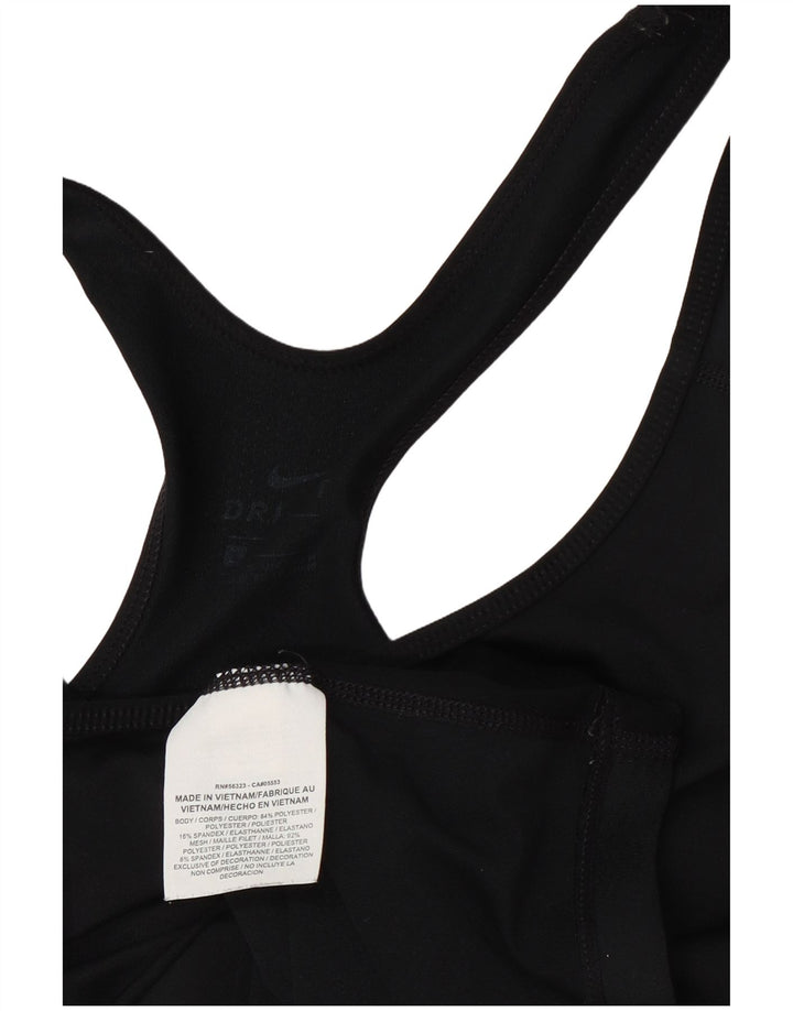 Colete gráfico Nike feminino Dri Fit Top UK 10 pequeno poliéster preto