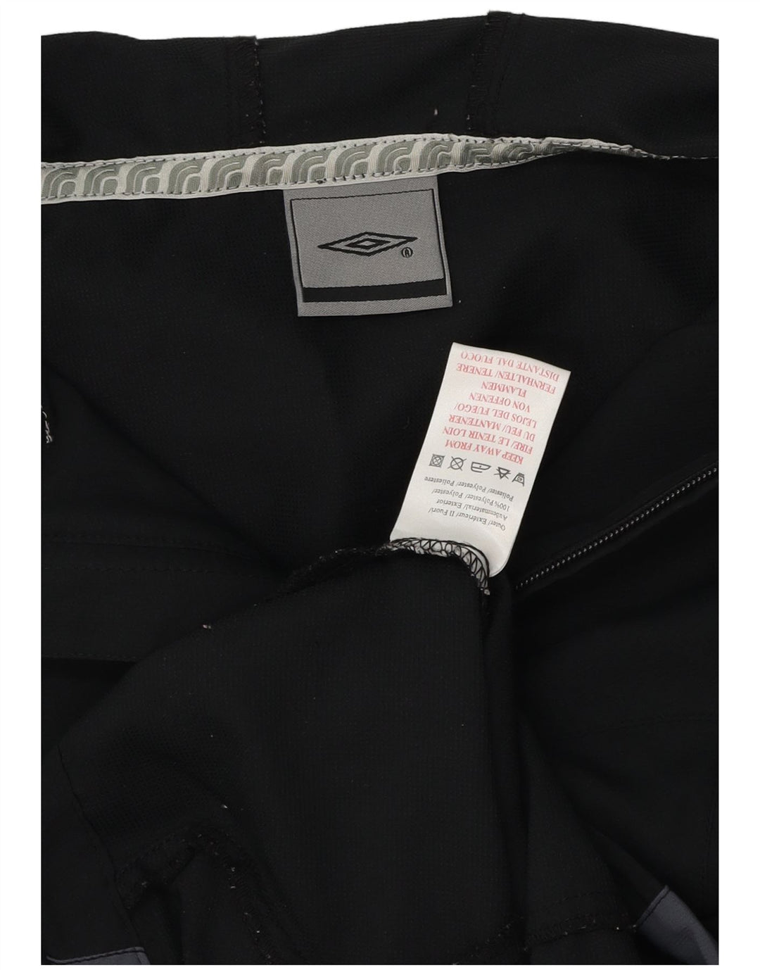 Jaqueta de chuva feminina com capuz UMBRO UK 14 poliéster colorblock preto médio