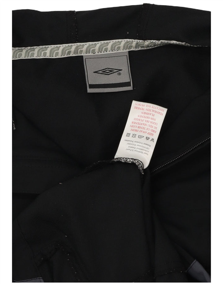 Jaqueta de chuva feminina com capuz UMBRO UK 14 poliéster colorblock preto médio