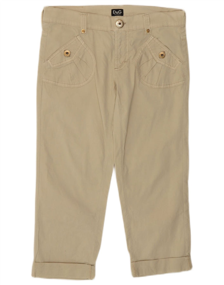 Calça capri feminina Dolce & Gabbana IT 40 pequena W26 L20 bege