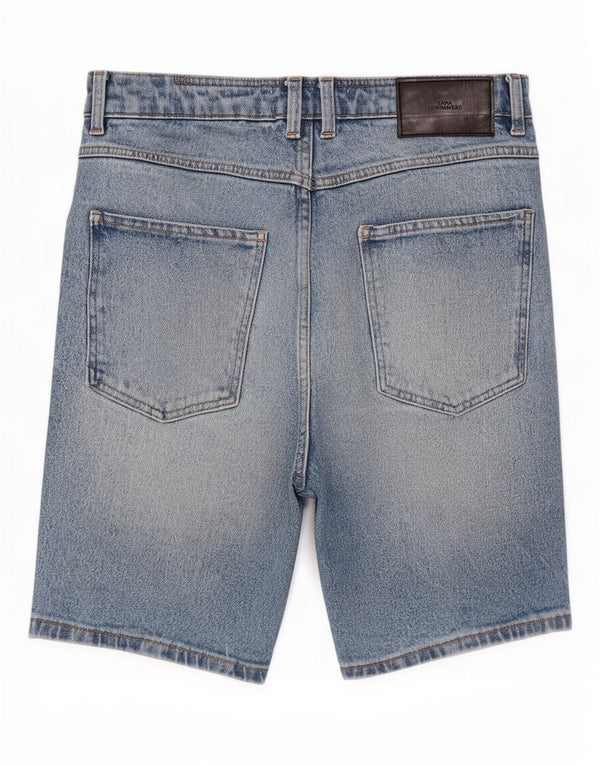 Zara Mens Denim Shorts EU 42 Grande W32 Azul Algodão