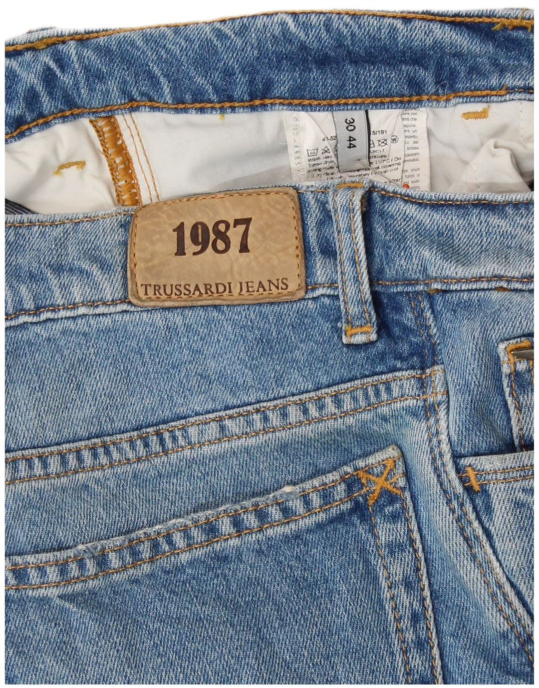 Trussardi Calça Jeans Feminina Crop Slim IT 44 Médio W30 L25 Azul Algodão