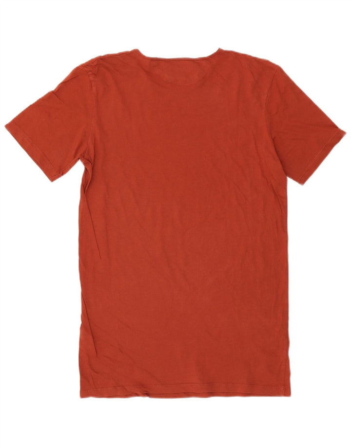 Camiseta longa feminina Zara UK 14 algodão vermelho médio