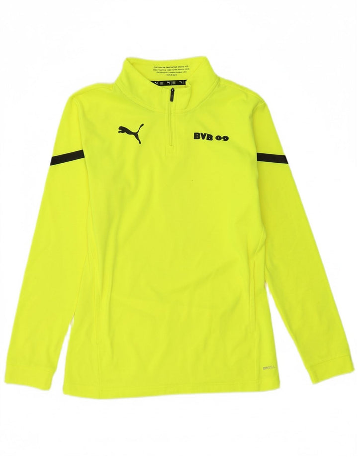 PUMA Mens BVB Dortmund Zip Neck Pullover Treino Top Pequeno Amarelo