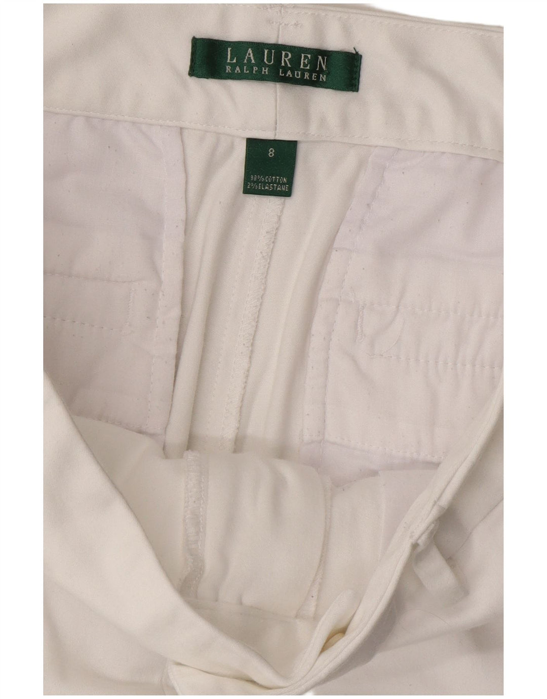 Ralph Lauren Shorts Chino Feminino US 8 Médio W32 Algodão Branco