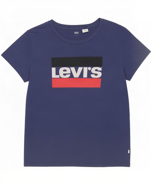 Camiseta feminina gráfica Levi's UK 16 grande azul marinho