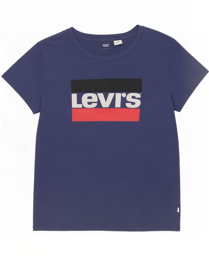 Camiseta feminina gráfica Levi's UK 16 grande azul marinho