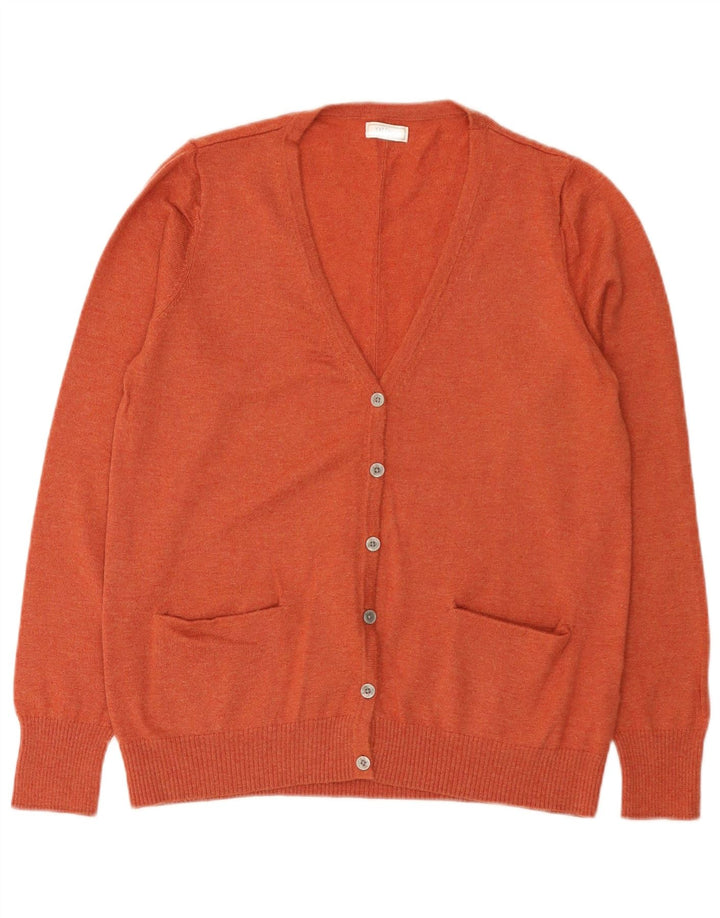 Suéter Cardigan Feminino Fat Face UK 12 Lã Laranja Média