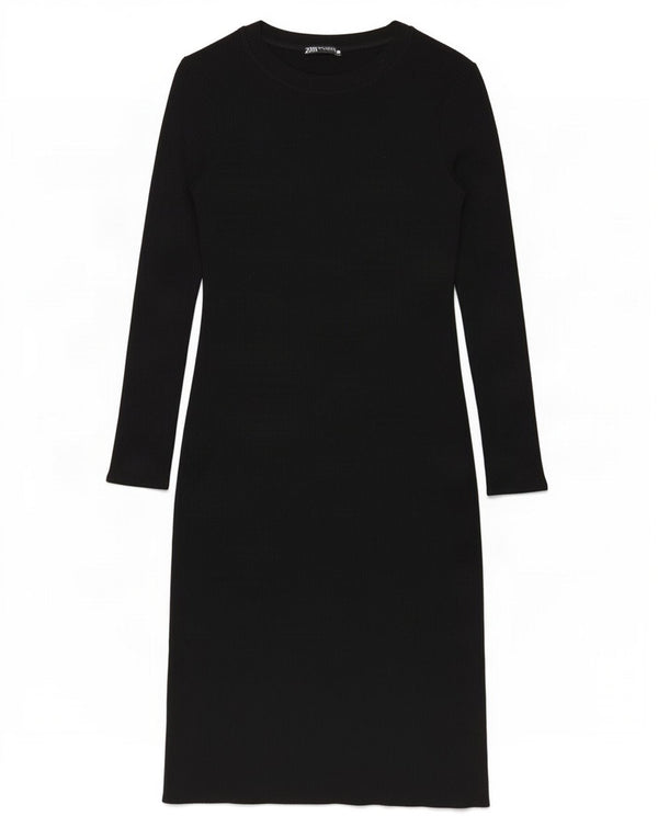 Vestido jumper feminino Zara Reino Unido 10 pequeno preto viscose